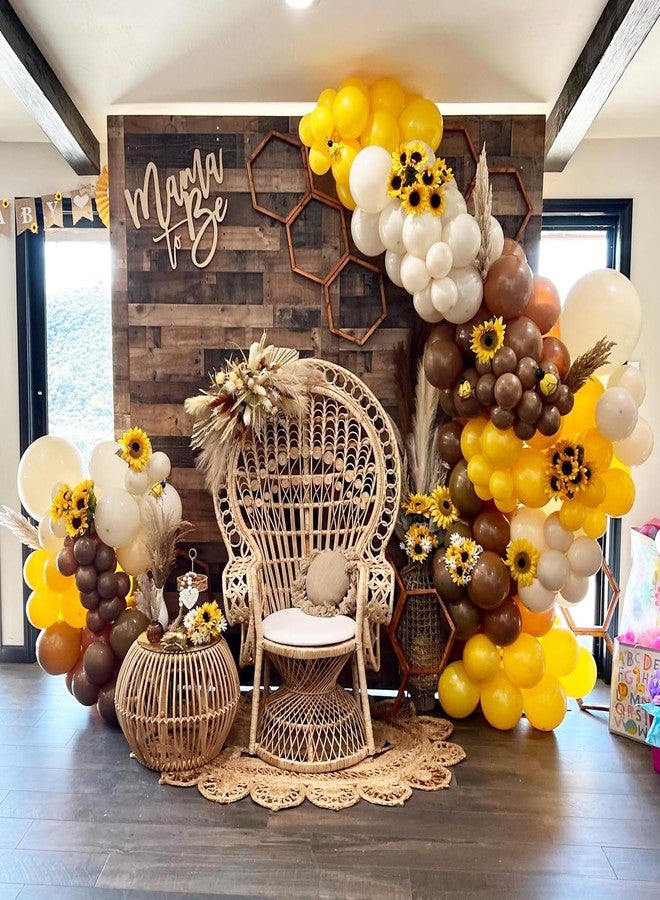 Tesochye Bee Balloon Garland Arch Kit with Bumble Bee Foil Balloons, Mustard Yellow Sand White Brown Balloons for What Will It Bee Gender Reveal Party Decorations Sweet Honey Bee Baby Showers Birthday Supplies - Image 4